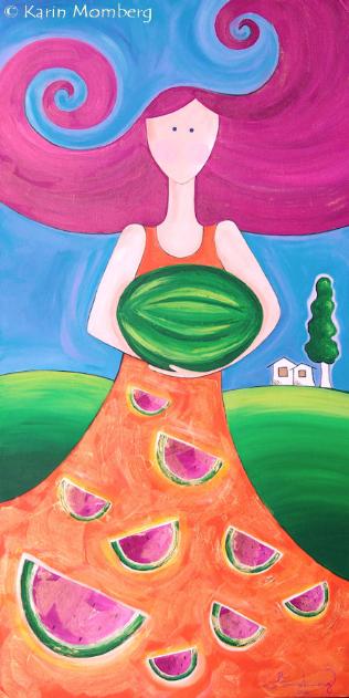 Fresh_harvest_watermelon_art_painting